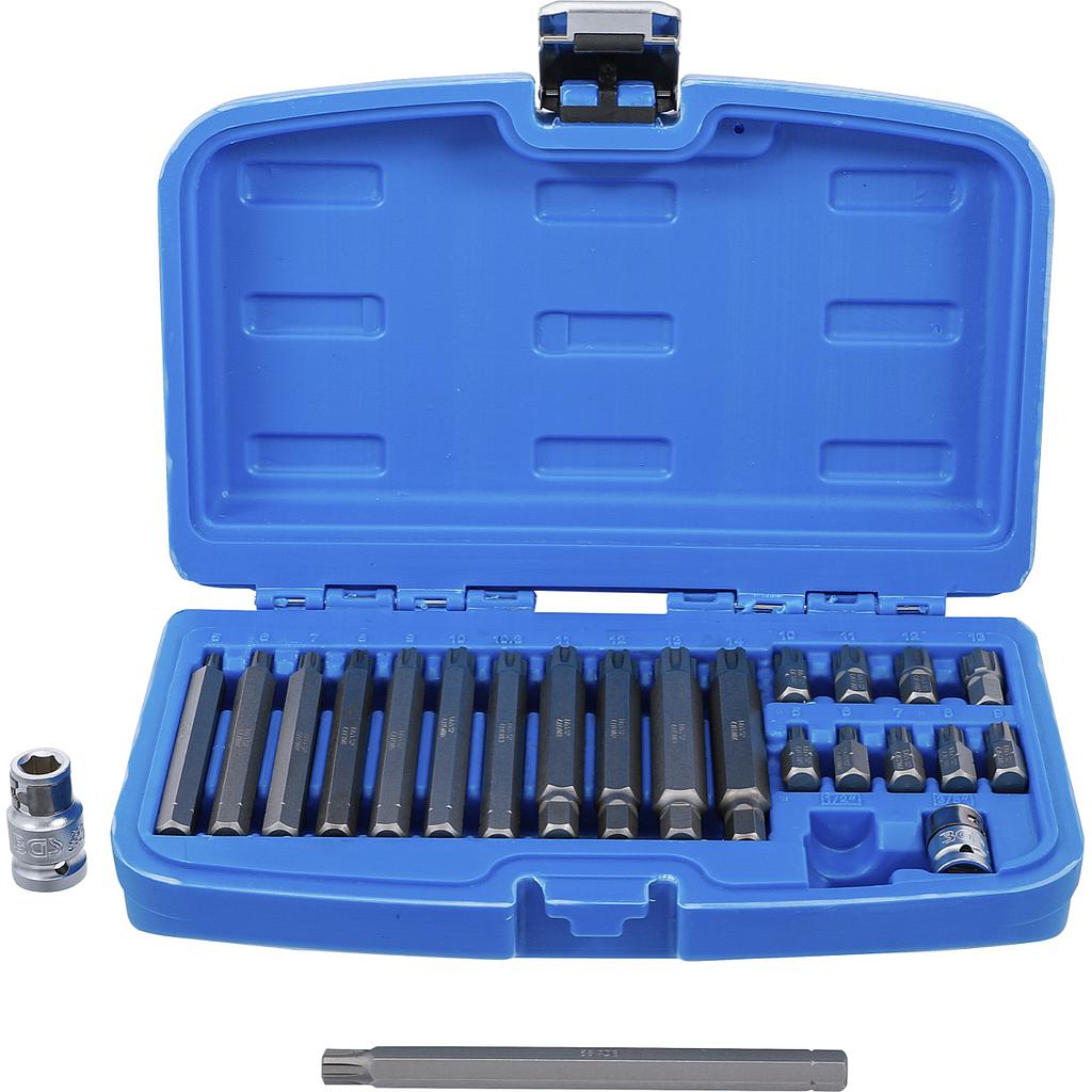 Bit-Satz | Antrieb Außensechskant 10 mm (3/8&quot;) | Keil-Profil (für Ribe) | 22-tlg.