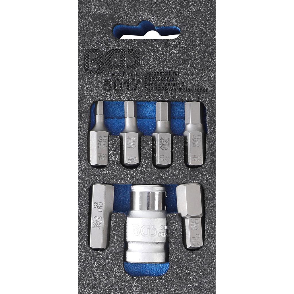 Schraubendreher-Bit-Satz | Antrieb Außensechskant 10 mm (3/8&quot;) | Innensechskant | 7-tlg.