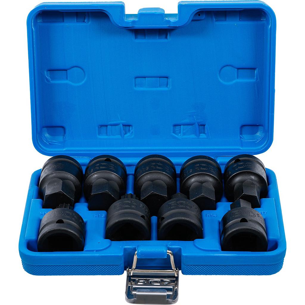 Kraft-Bit-Einsatz-Satz | Antrieb Innenvierkant 20 mm (3/4&quot;) | Innensechskant, Innenvielzahn (für XZN) | 9-tlg.