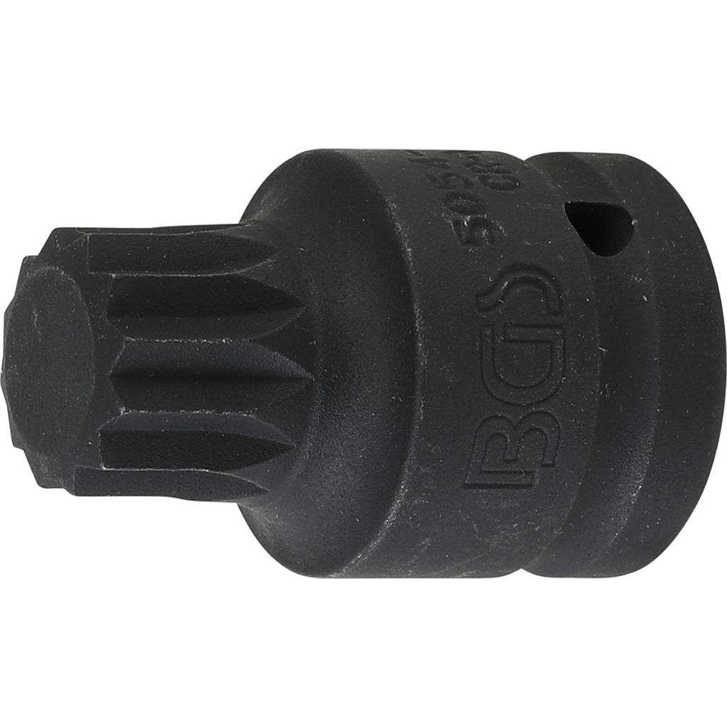 Kraft-Bit-Einsatz | Länge 55 mm | Antrieb Innenvierkant 20 mm (3/4&quot;) | Innenvielzahn (für XZN) M24
