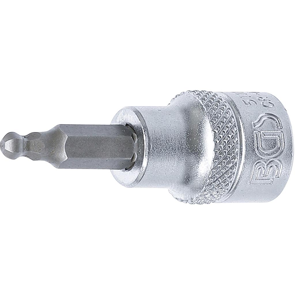 Bit-Einsatz | Antrieb Innenvierkant 10 mm (3/8&quot;) | Innensechskant mit Kugelkopf 4 mm
