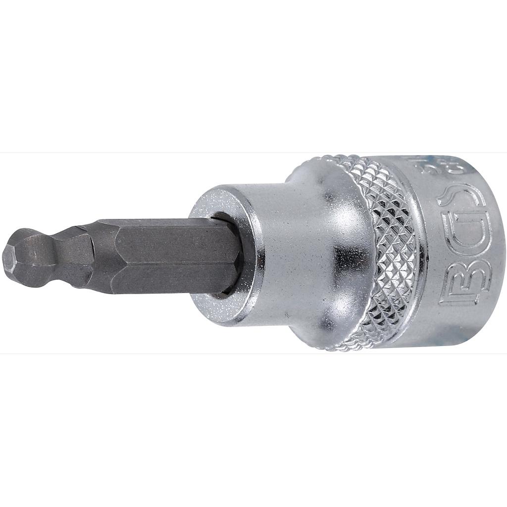 Bit-Einsatz | Antrieb Innenvierkant 10 mm (3/8&quot;) | Innensechskant mit Kugelkopf 5 mm
