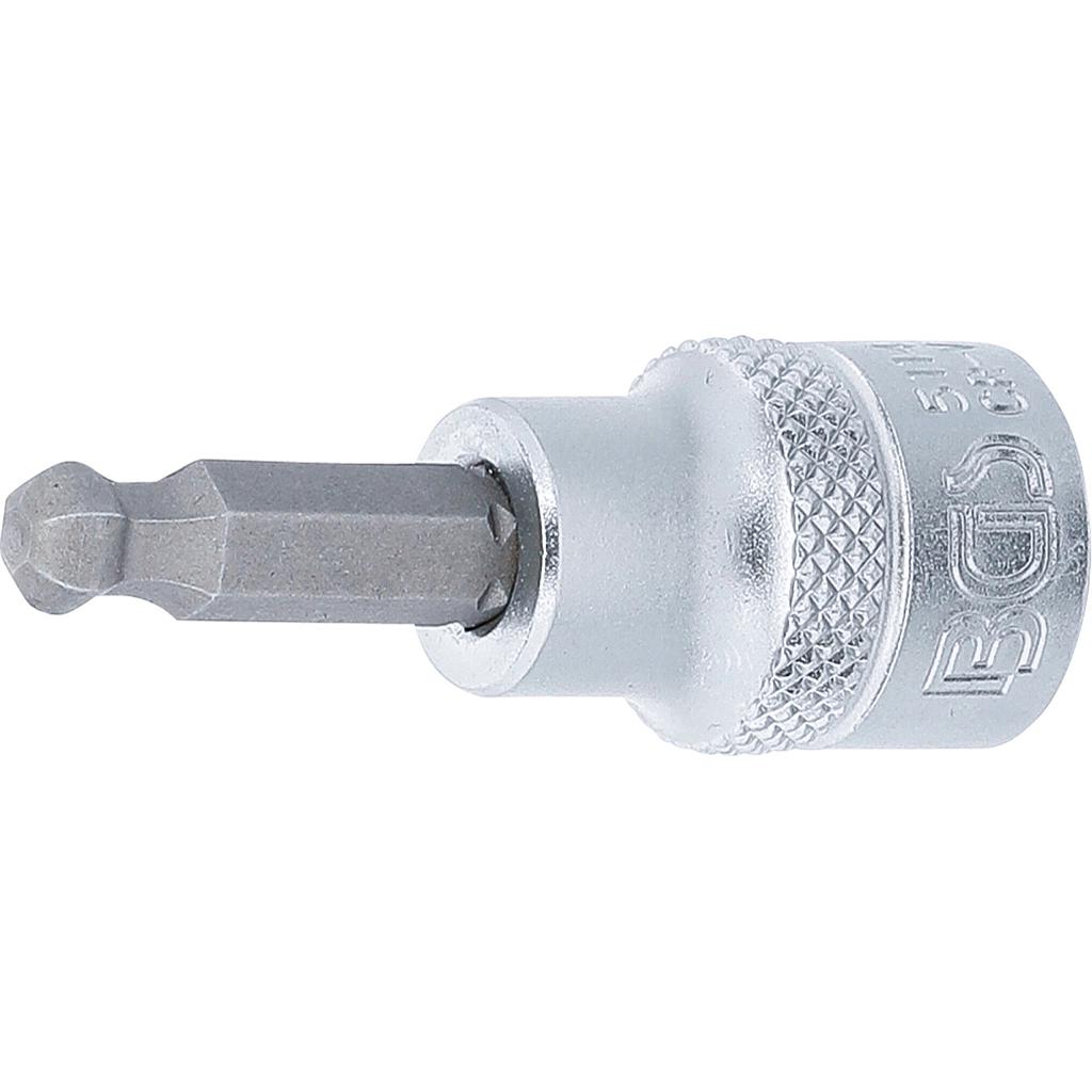 Bit-Einsatz | Antrieb Innenvierkant 10 mm (3/8&quot;) | Innensechskant mit Kugelkopf 6 mm