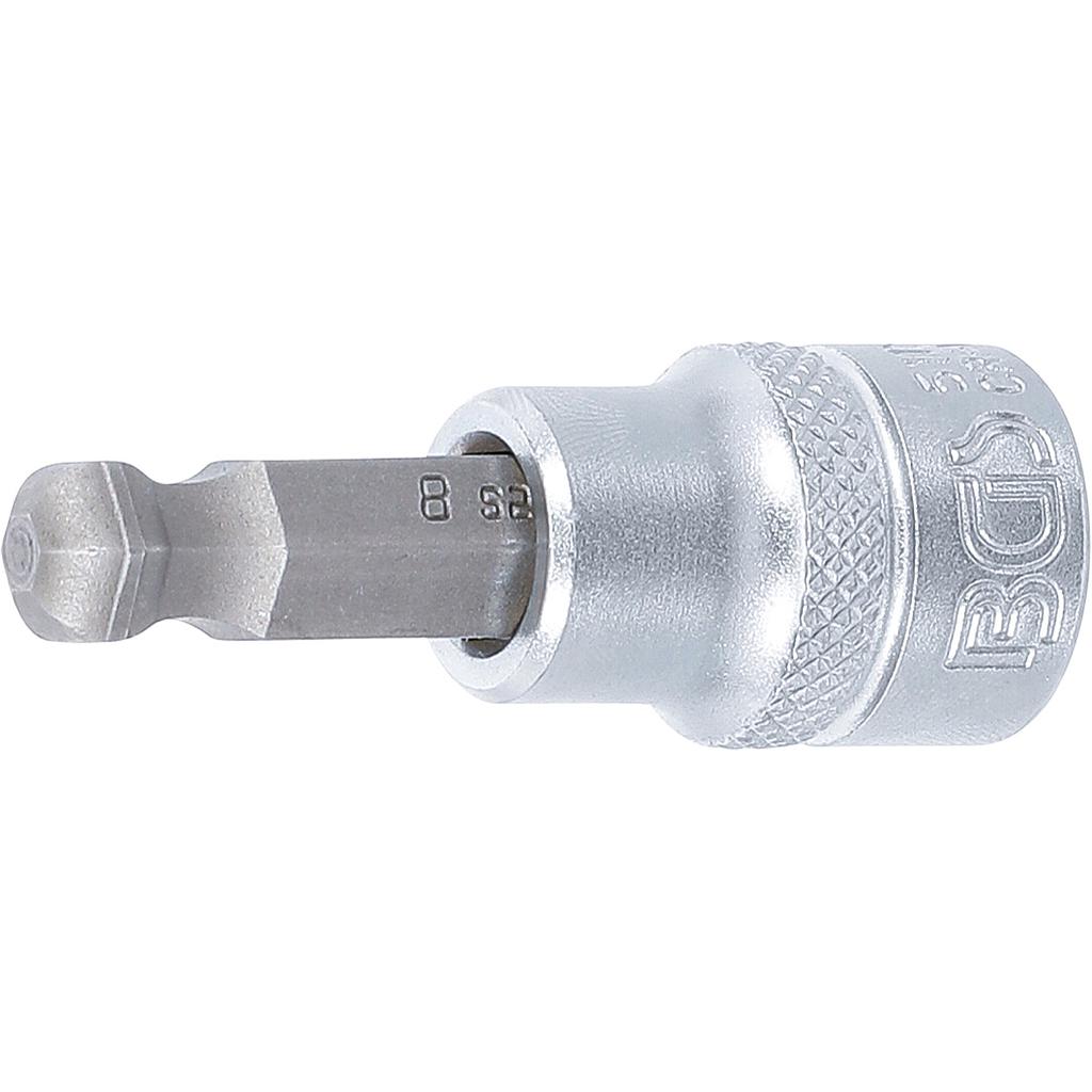 Bit-Einsatz | Antrieb Innenvierkant 10 mm (3/8&quot;) | Innensechskant mit Kugelkopf 8 mm