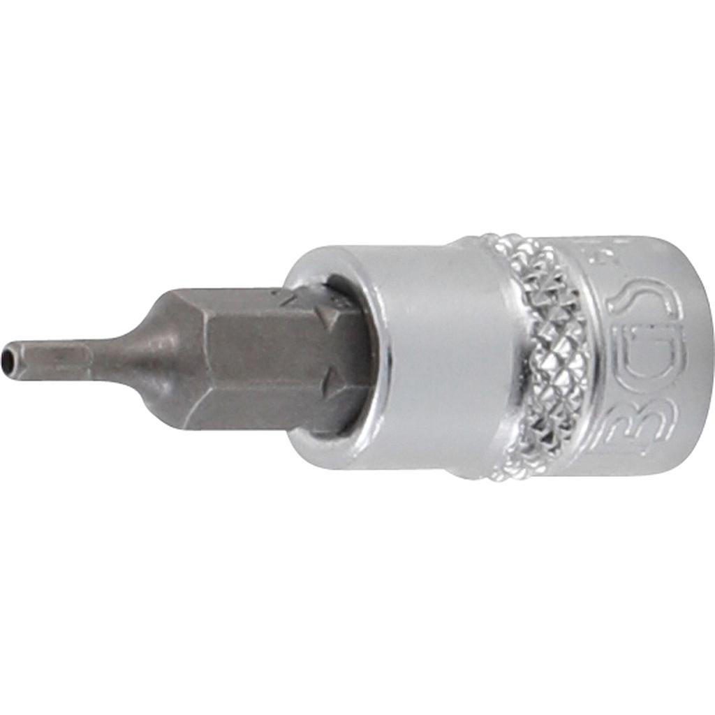 Bit-Einsatz | Antrieb Innenvierkant 6,3 mm (1/4&quot;) | Innensechskant mit Bohrung 2 mm