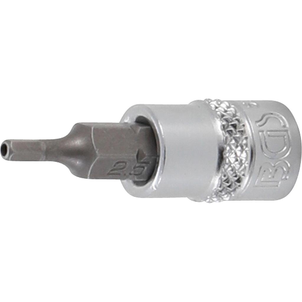 Bit-Einsatz | Antrieb Innenvierkant 6,3 mm (1/4&quot;) | Innensechskant mit Bohrung 2,5 mm