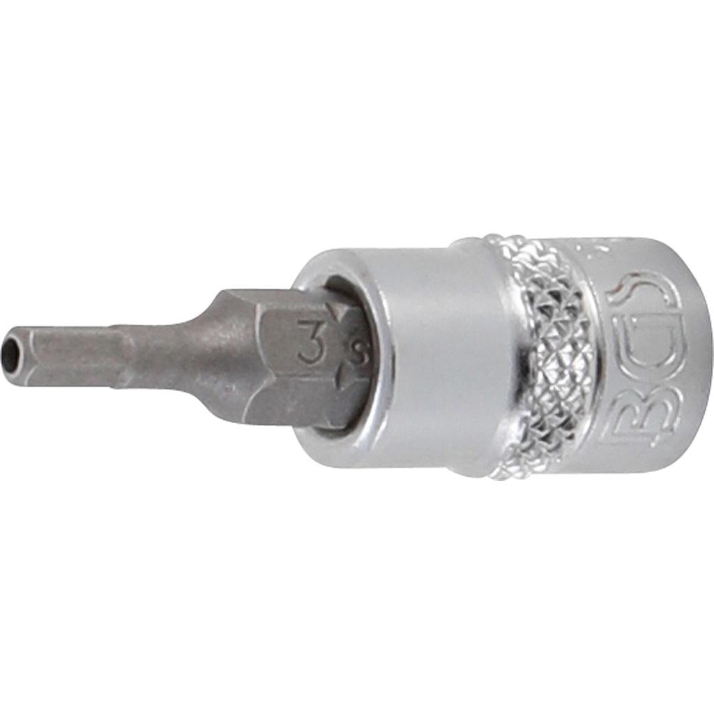 Bit-Einsatz | Antrieb Innenvierkant 6,3 mm (1/4&quot;) | Innensechskant mit Bohrung 3 mm