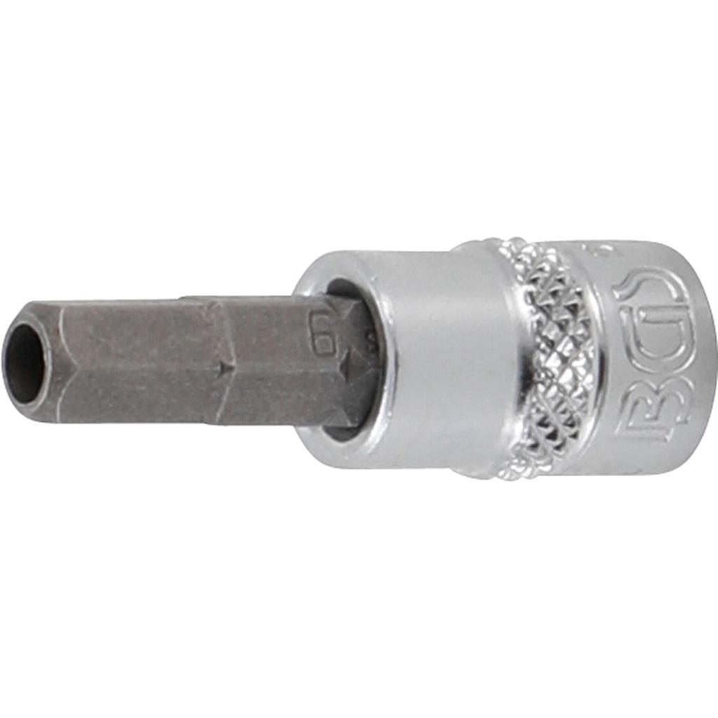 Bit-Einsatz | Antrieb Innenvierkant 6,3 mm (1/4&quot;) | Innensechskant mit Bohrung 6 mm