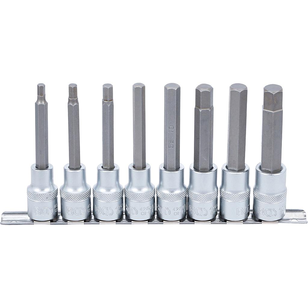 Bit-Einsatz-Satz | Antrieb Innenvierkant 12,5 mm (1/2&quot;) | Innensechskant 5 - 13 mm | 8-tlg.