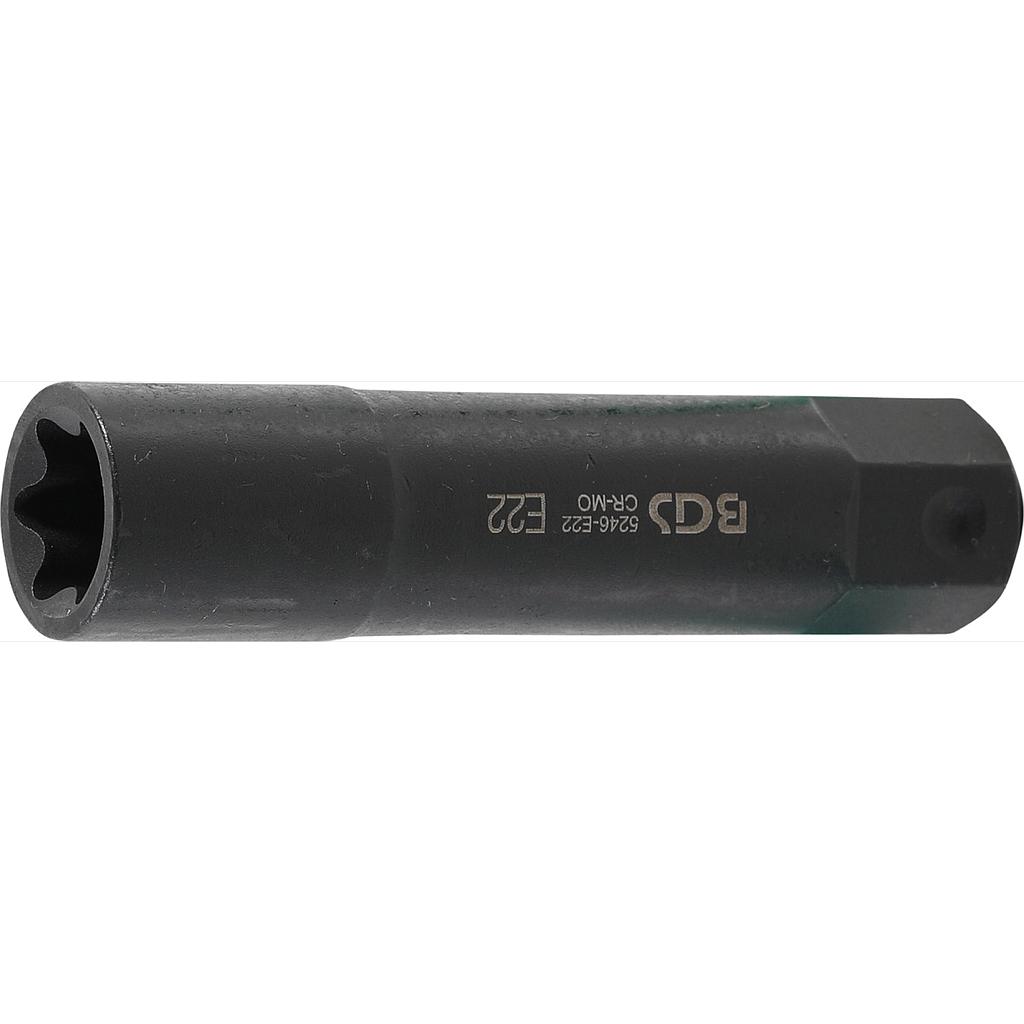 Steckschlüssel-Einsatz E-Profil, extra lang | Antrieb Außensechskant 22 mm | SW E22