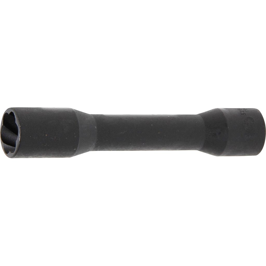 Spiral-Profil-Steckschlüssel-Einsatz / Schraubenausdreher, tief | Antrieb Innenvierkant 12,5 mm (1/2&quot;) | SW 19 mm