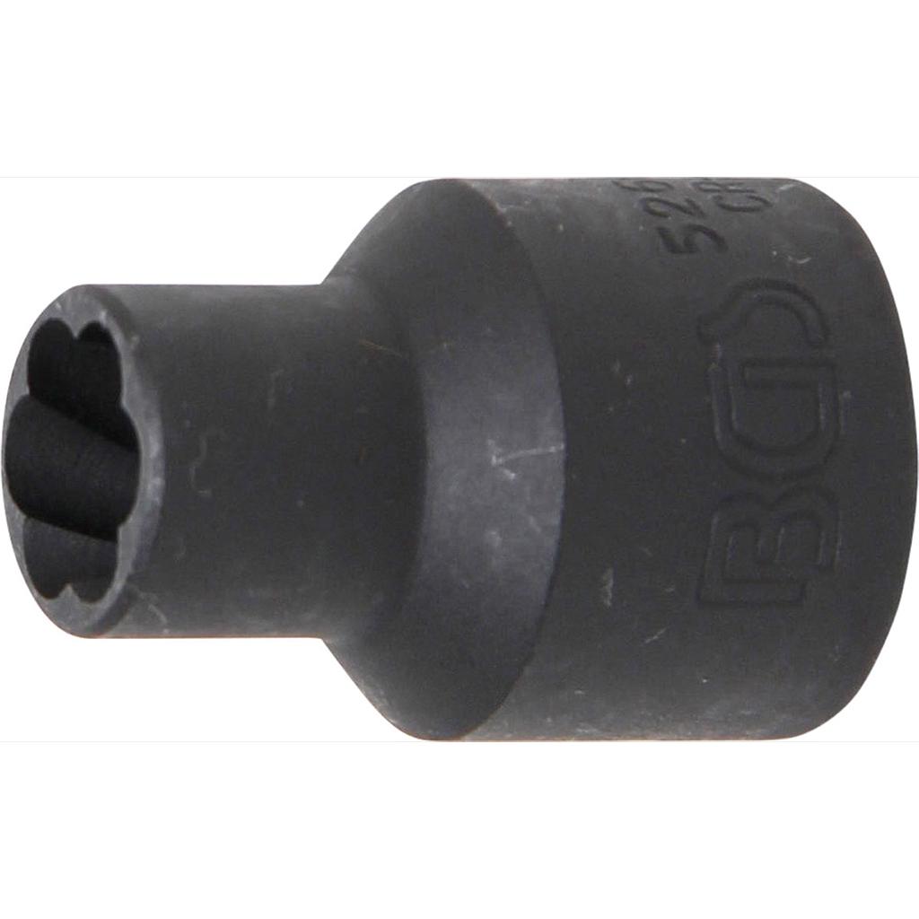 Spiral-Profil-Steckschlüssel-Einsatz / Schraubenausdreher | Antrieb Innenvierkant 12,5 mm (1/2&quot;) | SW 10 mm