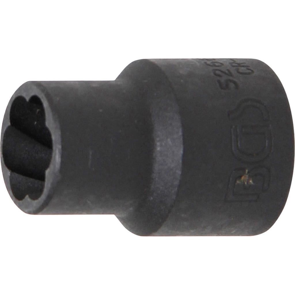 Spiral-Profil-Steckschlüssel-Einsatz / Schraubenausdreher | Antrieb Innenvierkant 12,5 mm (1/2&quot;) | SW 12 mm