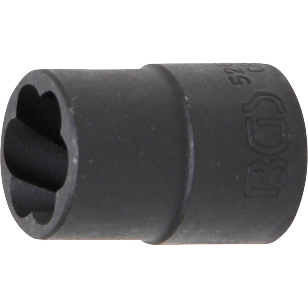 Spiral-Profil-Steckschlüssel-Einsatz / Schraubenausdreher | Antrieb Innenvierkant 12,5 mm (1/2&quot;) | SW 15 mm