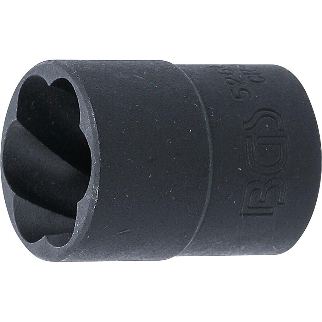 Spiral-Profil-Steckschlüssel-Einsatz / Schraubenausdreher | Antrieb Innenvierkant 12,5 mm (1/2&quot;) | SW 19 mm