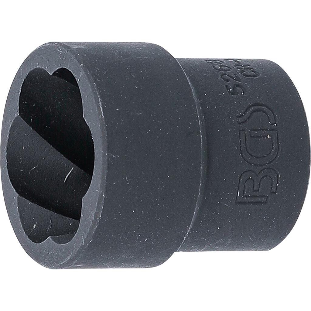 Spiral-Profil-Steckschlüssel-Einsatz / Schraubenausdreher | Antrieb Innenvierkant 12,5 mm (1/2&quot;) | SW 22 mm