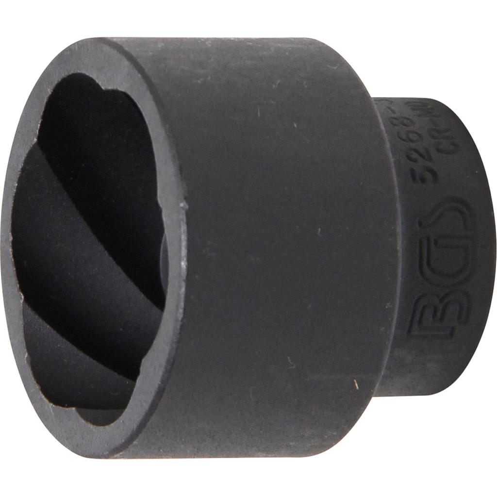 Spiral-Profil-Steckschlüssel-Einsatz / Schraubenausdreher | Antrieb Innenvierkant 12,5 mm (1/2&quot;) | SW 32 mm