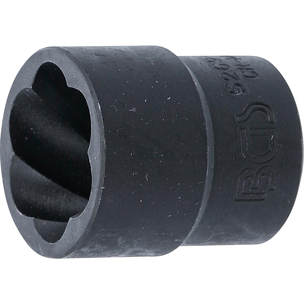 Spiral-Profil-Steckschlüssel-Einsatz / Schraubenausdreher | Antrieb Innenvierkant 12,5 mm (1/2&quot;) | SW 21 mm