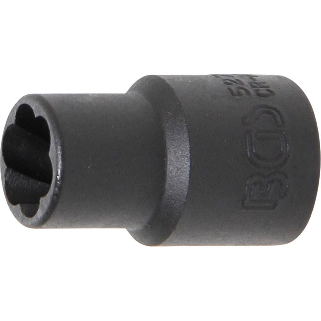 Spiral-Profil-Steckschlüssel-Einsatz / Schraubenausdreher | Antrieb Innenvierkant 10 mm (3/8&quot;) | SW 10 mm | Antrieb Innenvierkant 10 mm (3/8&quot;) | SW 10 mm