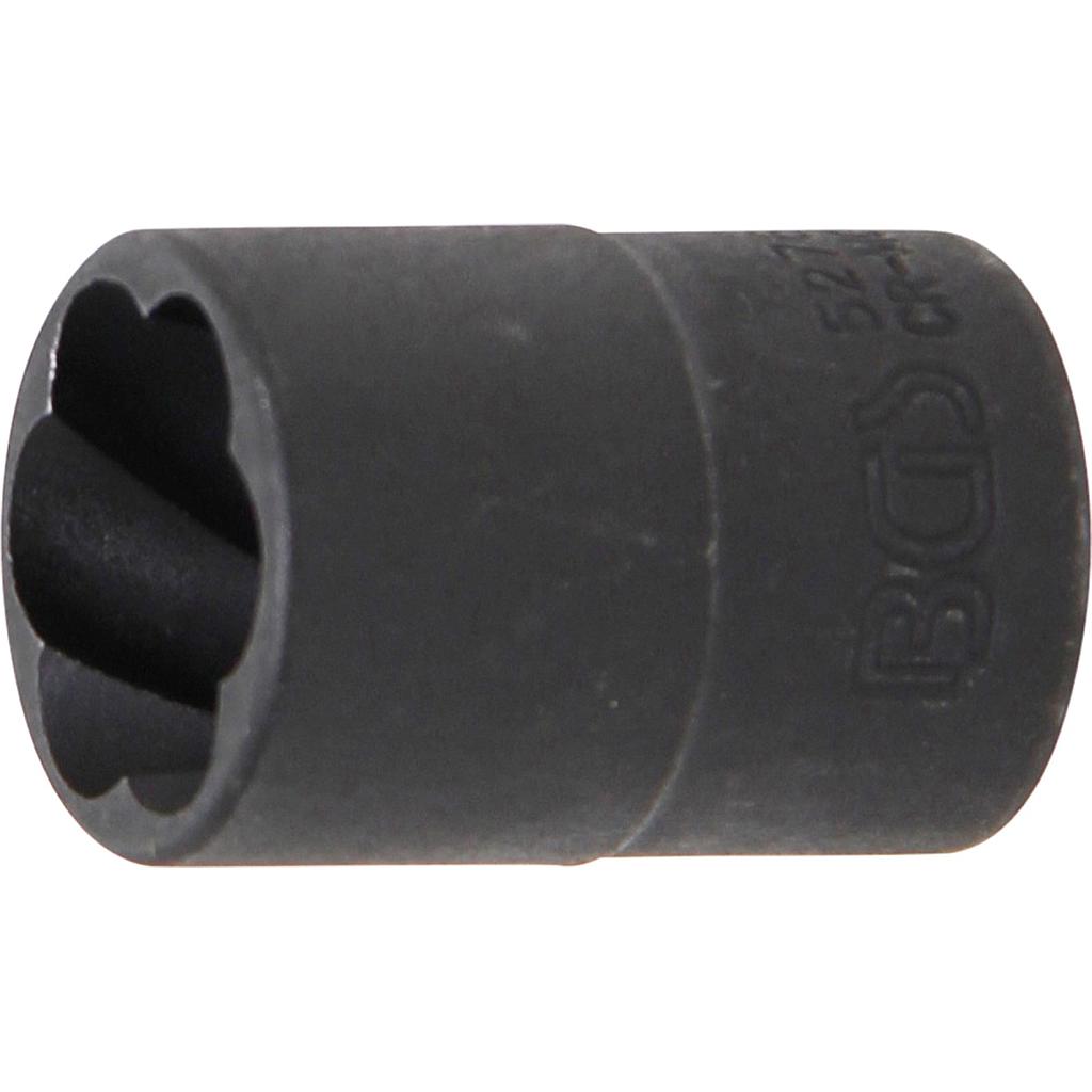 Spiral-Profil-Steckschlüssel-Einsatz / Schraubenausdreher | Antrieb Innenvierkant 10 mm (3/8&quot;) | SW 16 mm