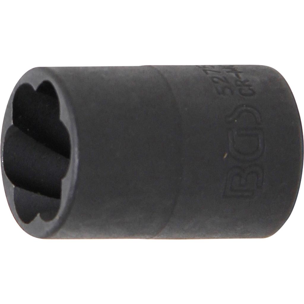 Spiral-Profil-Steckschlüssel-Einsatz / Schraubenausdreher | Antrieb Innenvierkant 10 mm (3/8&quot;) | SW 15 mm