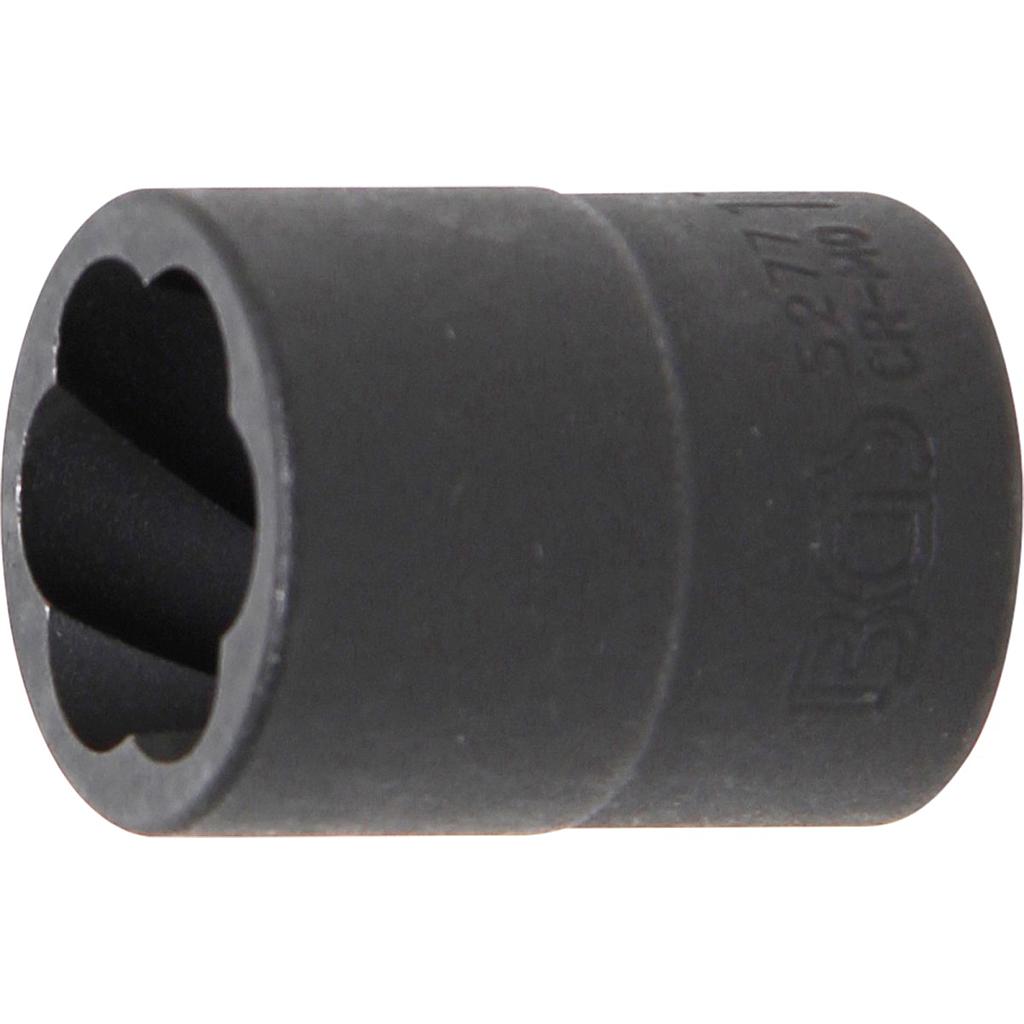 Spiral-Profil-Steckschlüssel-Einsatz / Schraubenausdreher | Antrieb Innenvierkant 10 mm (3/8&quot;) | SW 17 mm