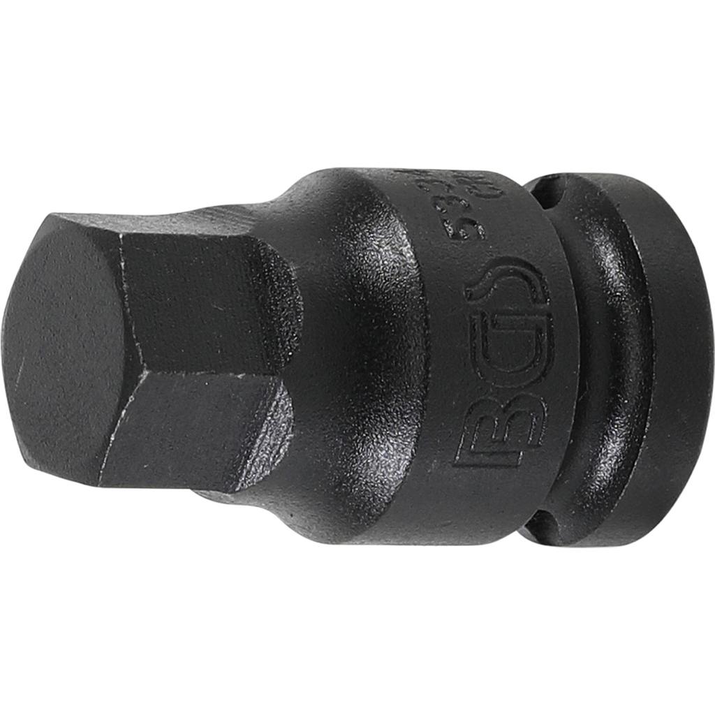Kraft-Bit-Einsatz | Länge 42 mm | Antrieb Innenvierkant 12,5 mm (1/2&quot;) | Innensechskant 17 mm