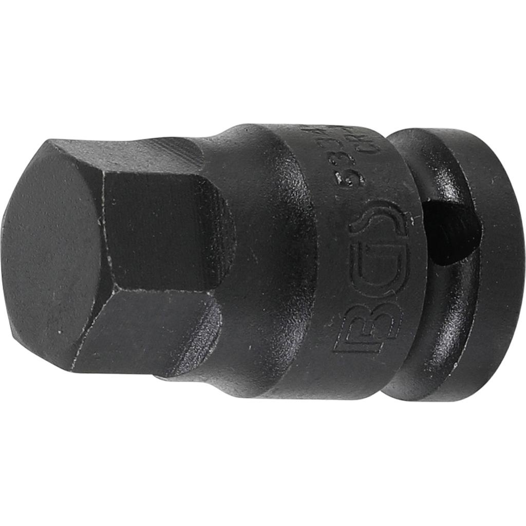 Kraft-Bit-Einsatz | Länge 42 mm | Antrieb Innenvierkant 12,5 mm (1/2&quot;) | Innensechskant 19 mm