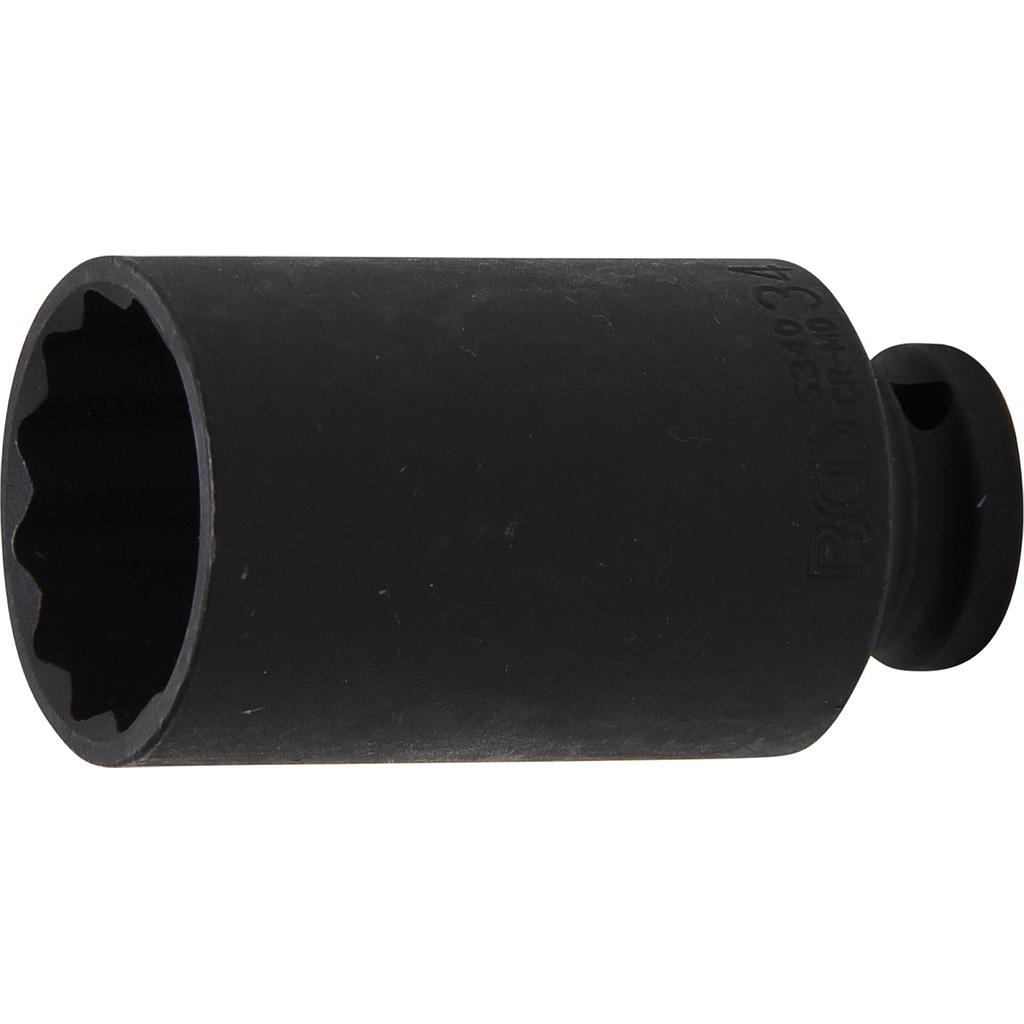Kraft-Steckschlüssel-Einsatz Zwölfkant | Antrieb Innenvierkant 12,5 mm (1/2&quot;) | SW 34 mm