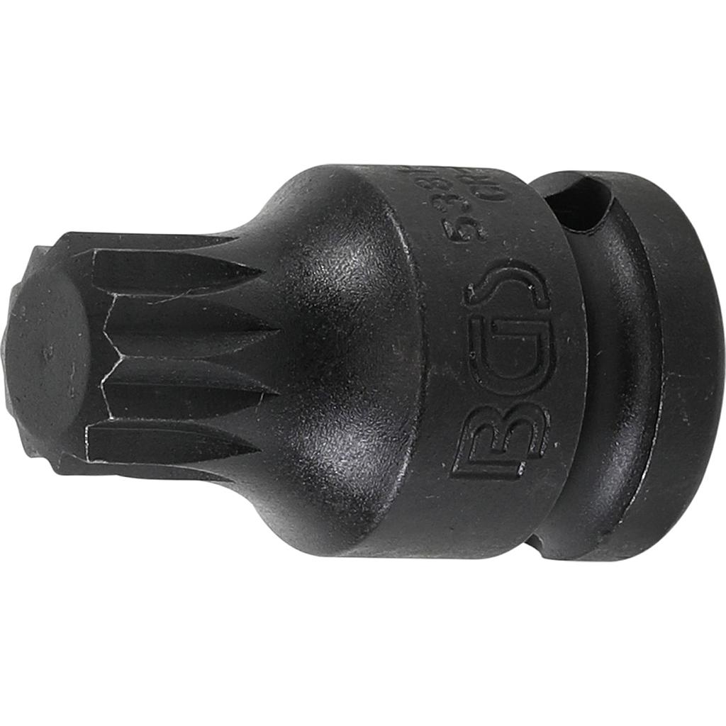 Kraft-Bit-Einsatz | Länge 43 mm | Antrieb Innenvierkant 12,5 mm (1/2&quot;) | Innenvielzahn (für XZN) M16
