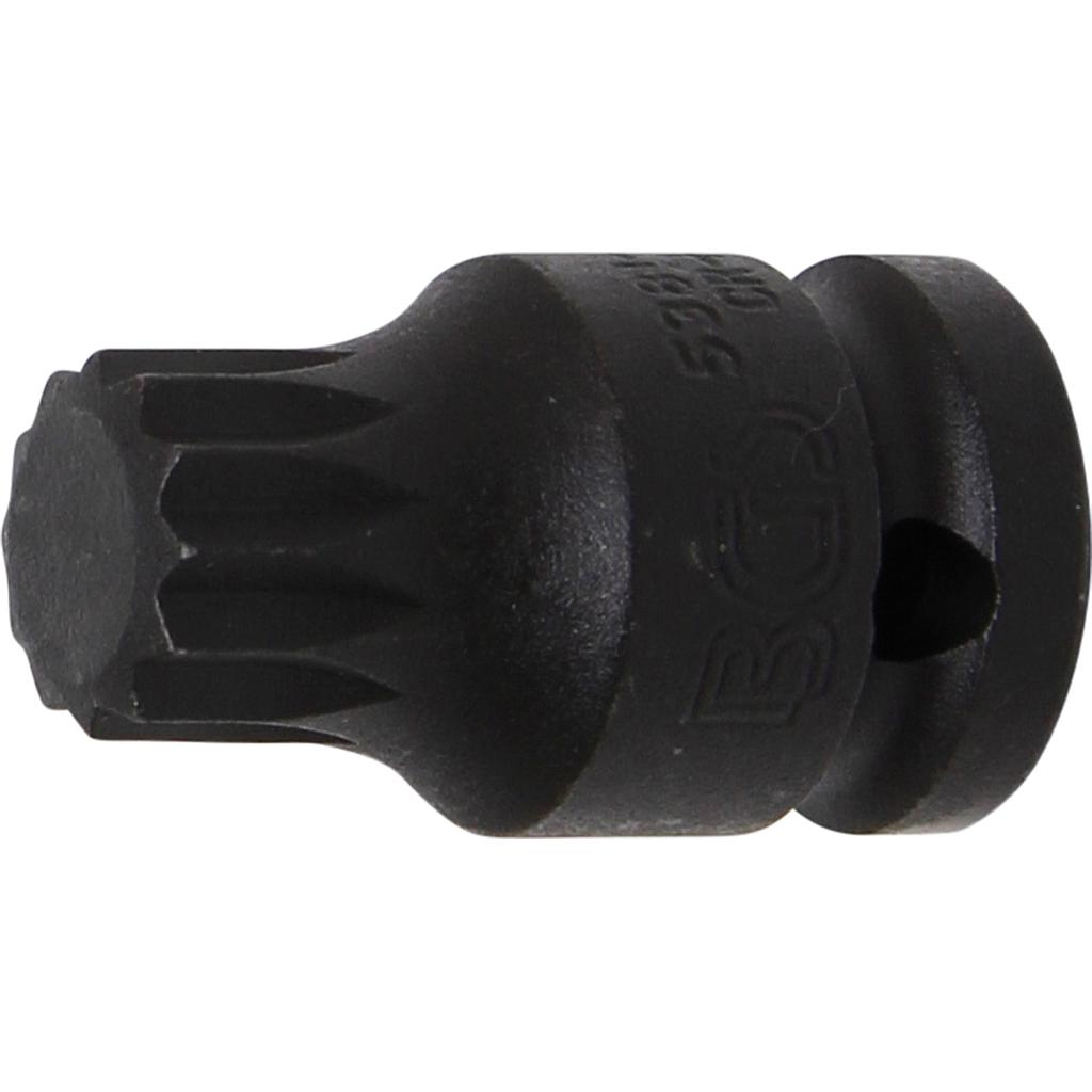 Kraft-Bit-Einsatz | Länge 43 mm | Antrieb Innenvierkant 12,5 mm (1/2&quot;) | Innenvielzahn (für XZN) M18