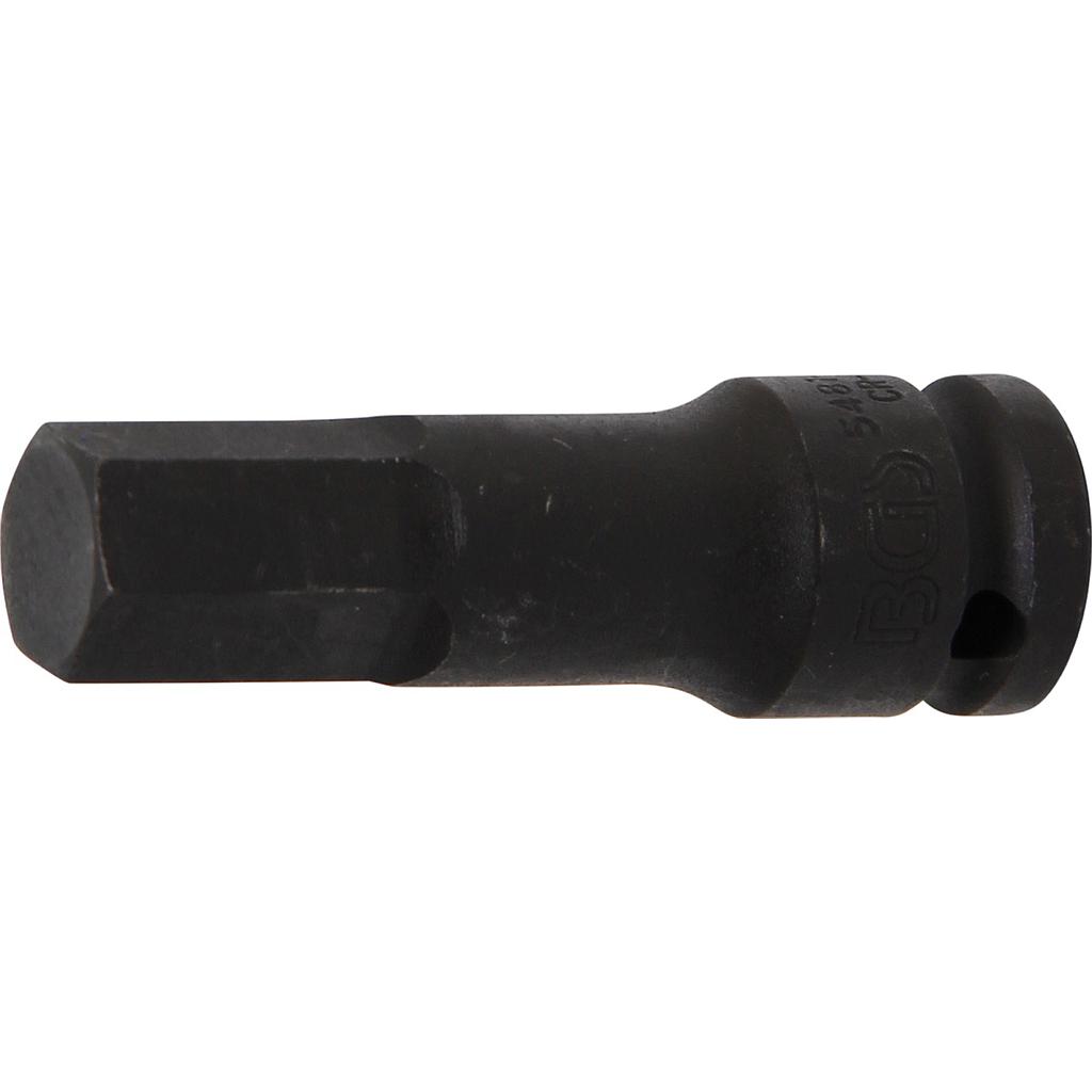 Kraft-Bit-Einsatz | Länge 75 mm | Antrieb Innenvierkant 12,5 mm (1/2&quot;) | Innensechskant 17 mm