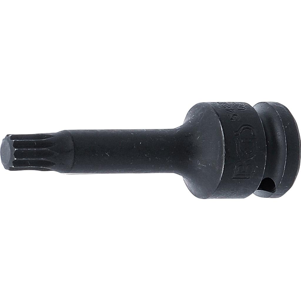 Kraft-Bit-Einsatz | Länge 75 mm | Antrieb Innenvierkant 12,5 mm (1/2&quot;) | Innenvielzahn (für XZN) M10