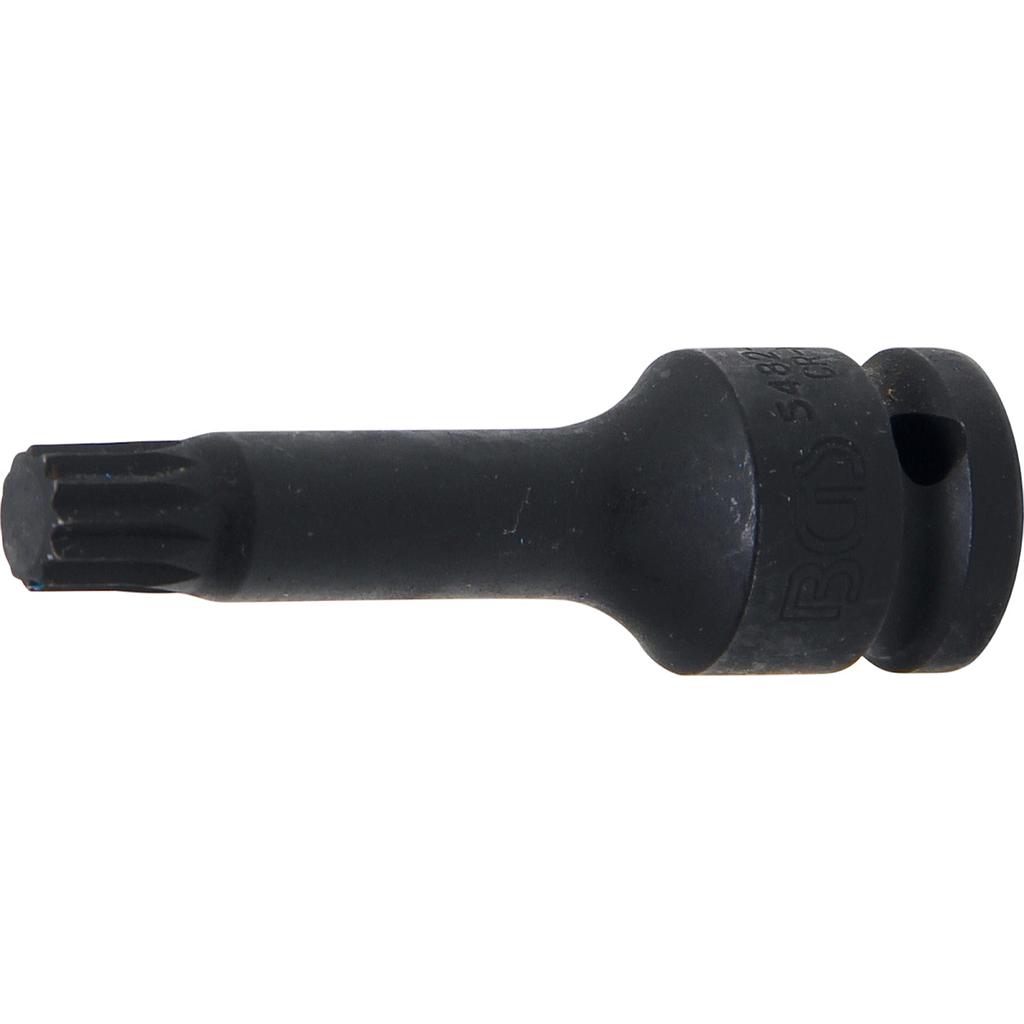 Kraft-Bit-Einsatz | Länge 75 mm | Antrieb Innenvierkant 12,5 mm (1/2&quot;) | Innenvielzahn (für XZN) M12