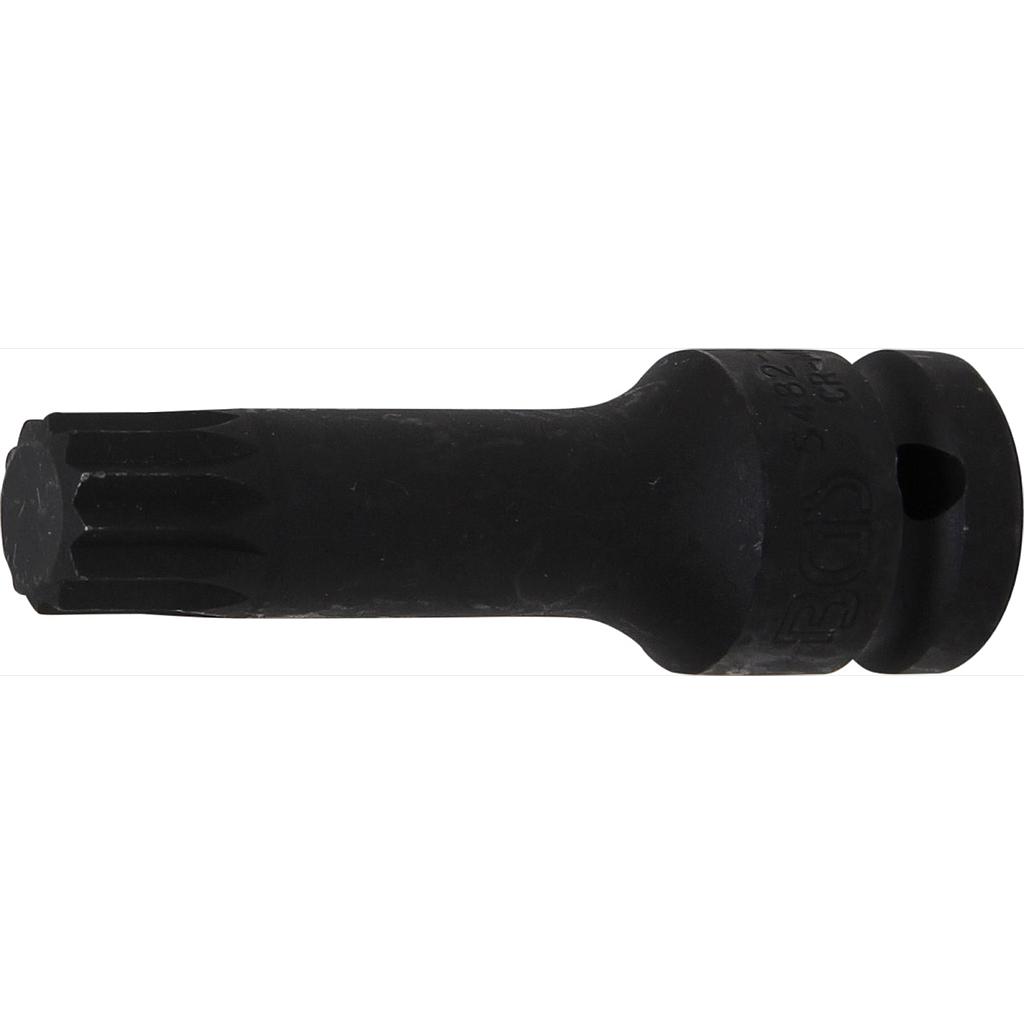 Kraft-Bit-Einsatz | Länge 75 mm | Antrieb Innenvierkant 12,5 mm (1/2&quot;) | Innenvielzahn (für XZN) M16