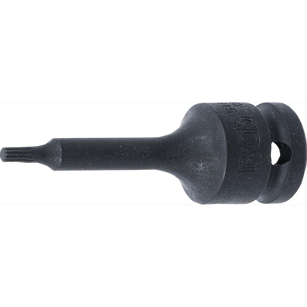 Kraft-Bit-Einsatz | Länge 75 mm | Antrieb Innenvierkant 12,5 mm (1/2&quot;) | Innenvielzahn (für XZN) M4