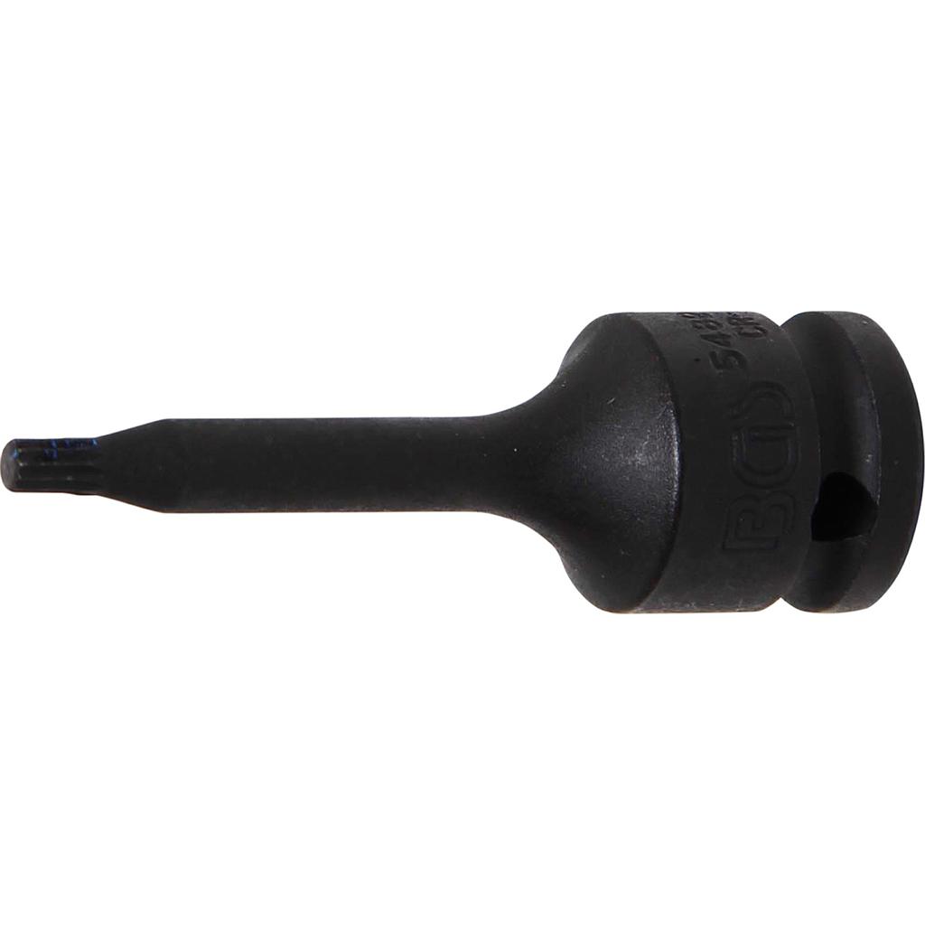 Kraft-Bit-Einsatz | Länge 75 mm | Antrieb Innenvierkant 12,5 mm (1/2&quot;) | Innenvielzahn (für XZN) M5