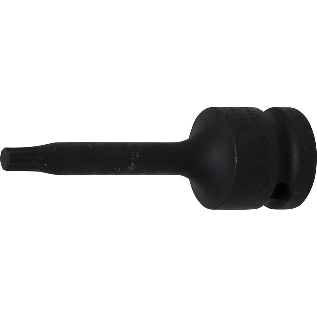 Kraft-Bit-Einsatz | Länge 75 mm | Antrieb Innenvierkant 12,5 mm (1/2&quot;) | Innenvielzahn (für XZN) M6