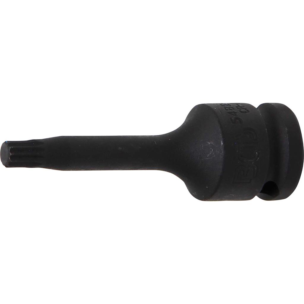 Kraft-Bit-Einsatz | Länge 75 mm | Antrieb Innenvierkant 12,5 mm (1/2&quot;) | Innenvielzahn (für XZN) M8