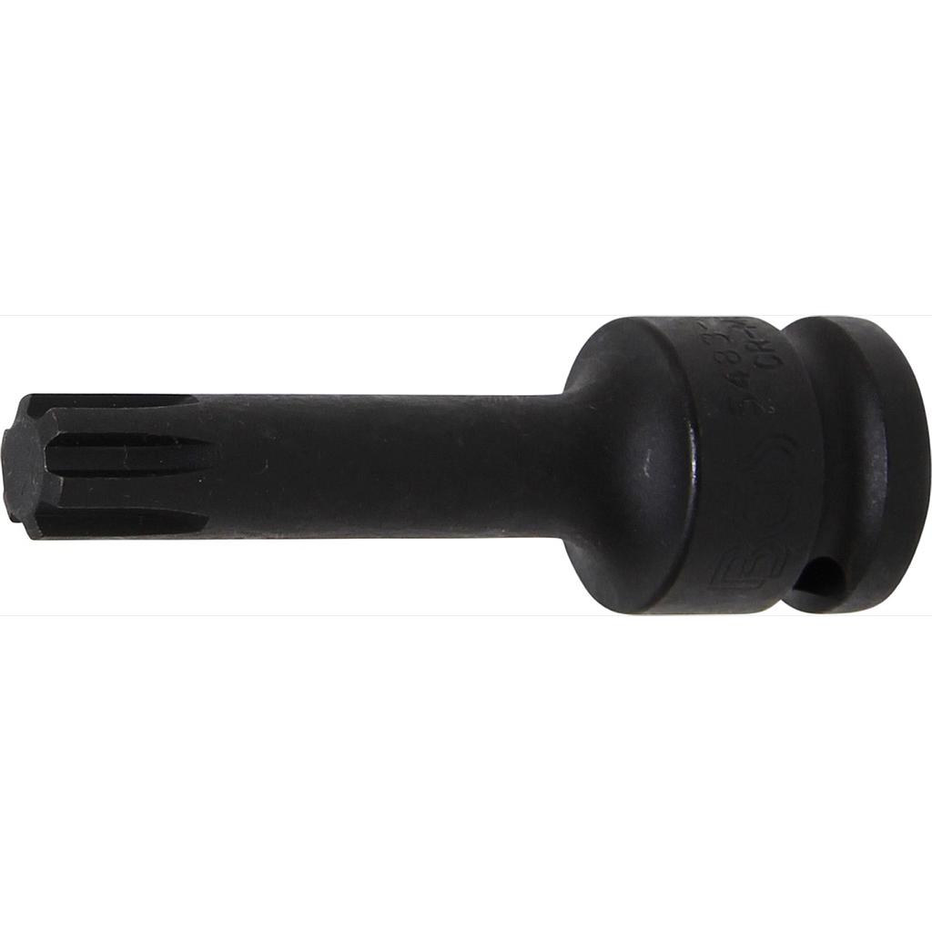 Kraft-Bit-Einsatz | Länge 75 mm | Antrieb Innenvierkant 12,5 mm (1/2&quot;) | Keil-Profil (für RIBE) M12