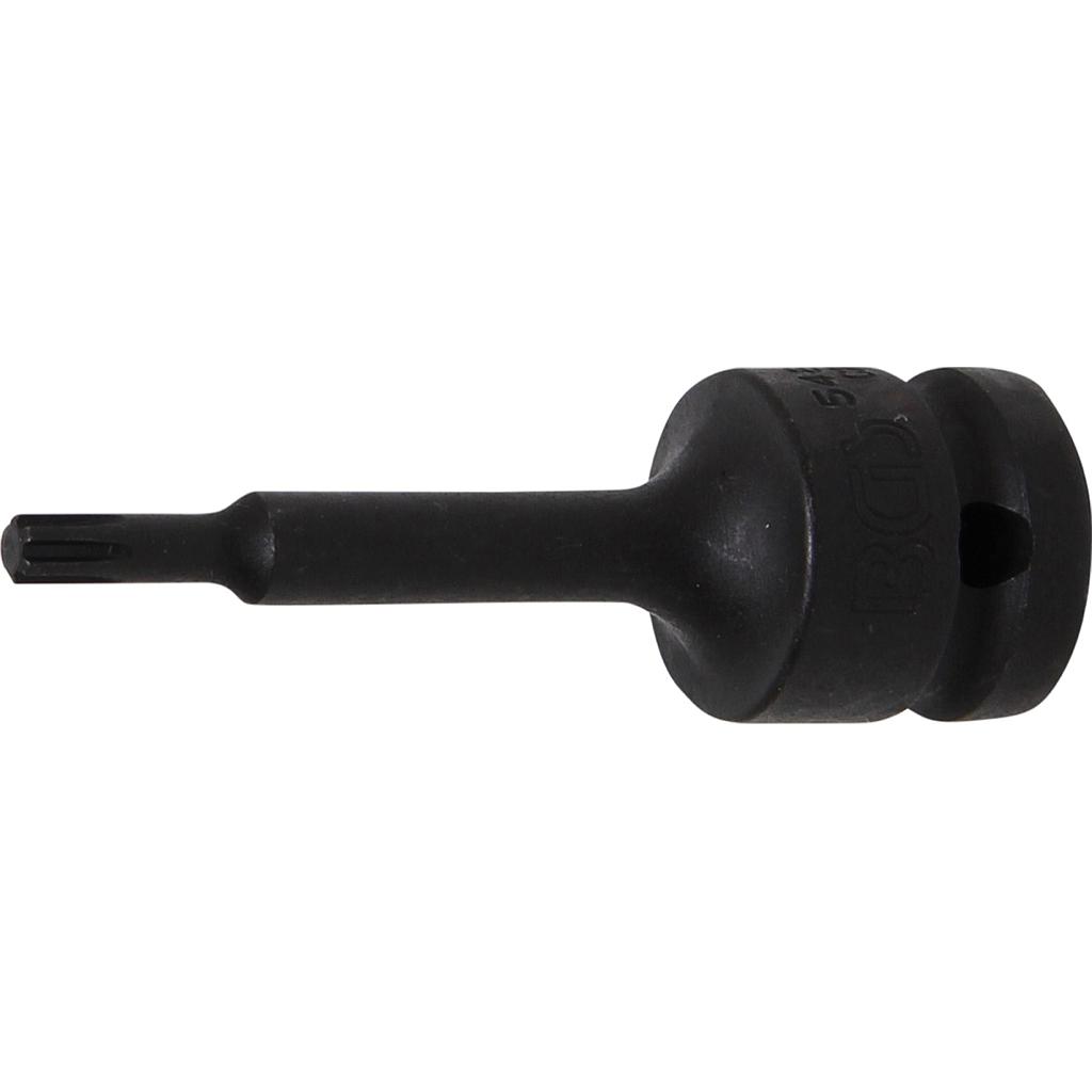 Kraft-Bit-Einsatz | Länge 75 mm | Antrieb Innenvierkant 12,5 mm (1/2&quot;) | Keil-Profil (für RIBE) M5