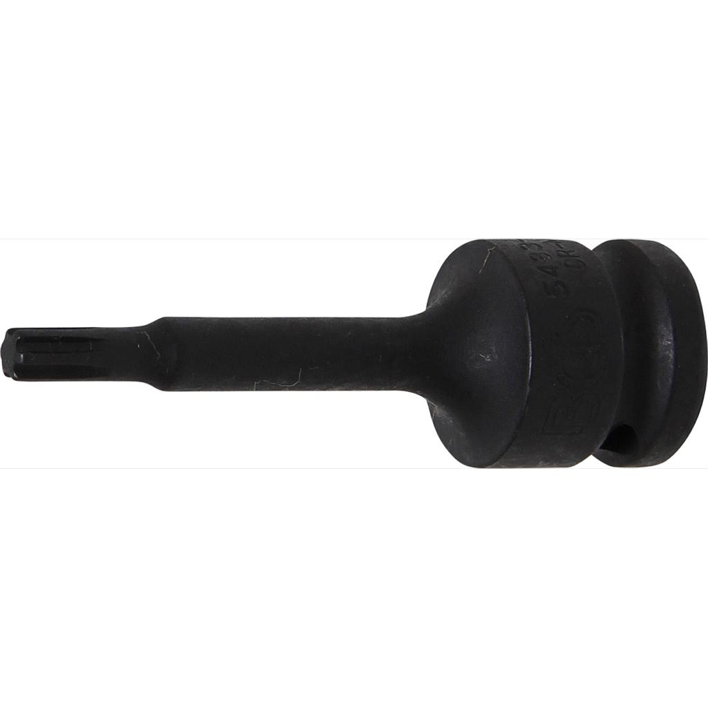 Kraft-Bit-Einsatz | Länge 75 mm | Antrieb Innenvierkant 12,5 mm (1/2&quot;) | Keil-Profil (für RIBE) M6