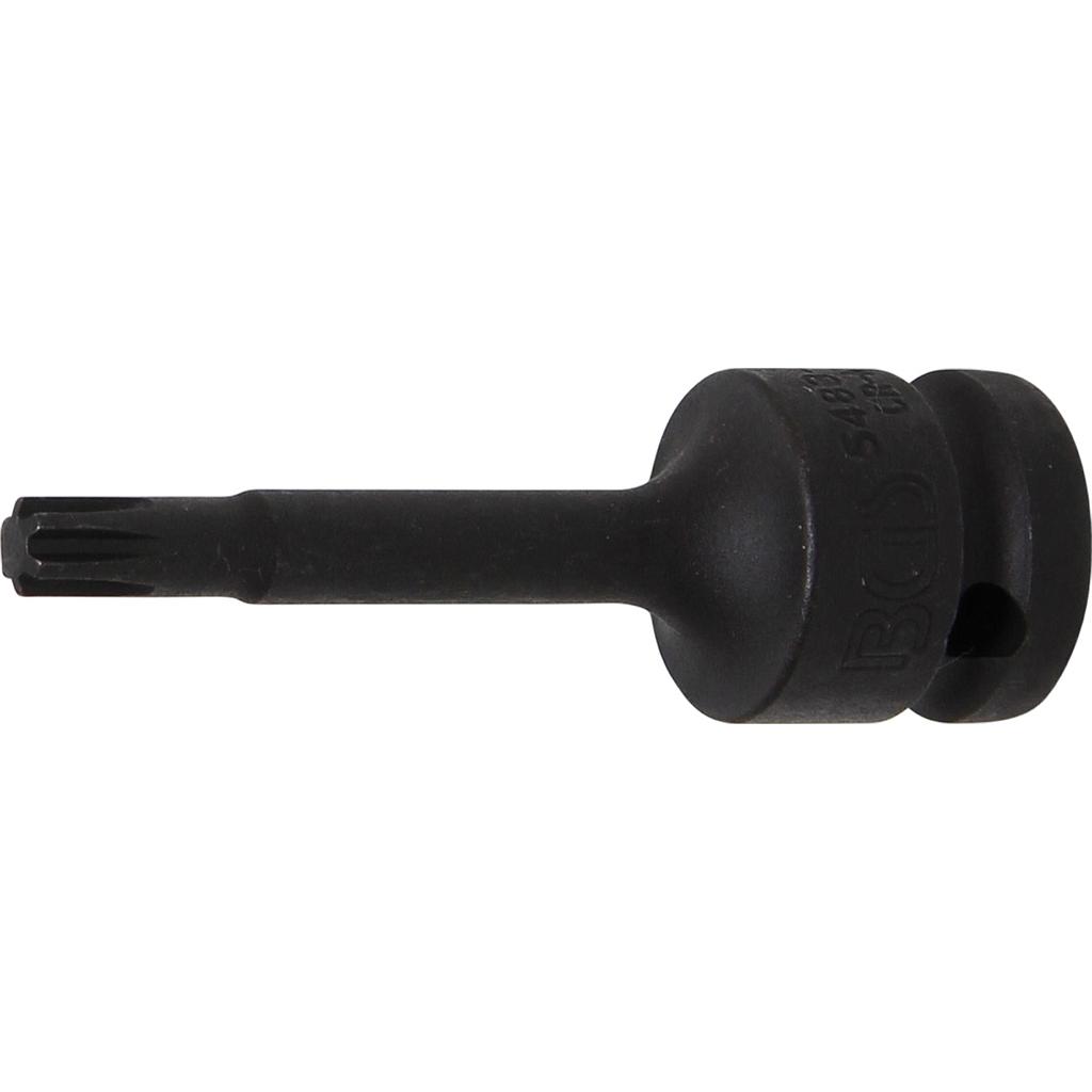 Kraft-Bit-Einsatz | Länge 75 mm | Antrieb Innenvierkant 12,5 mm (1/2&quot;) | Keil-Profil (für RIBE) M7