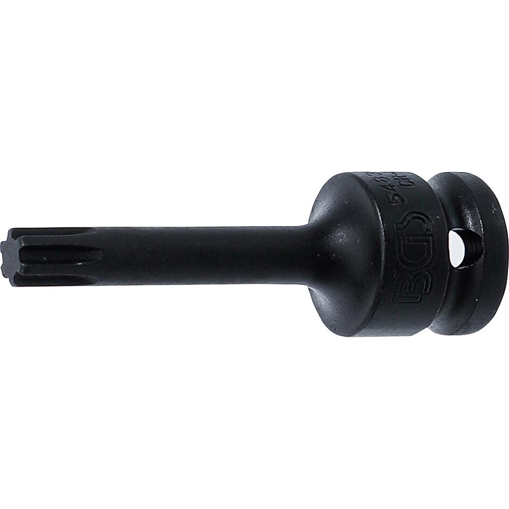 Kraft-Bit-Einsatz | Länge 75 mm | Antrieb Innenvierkant 12,5 mm (1/2&quot;) | Keil-Profil (für RIBE) M9