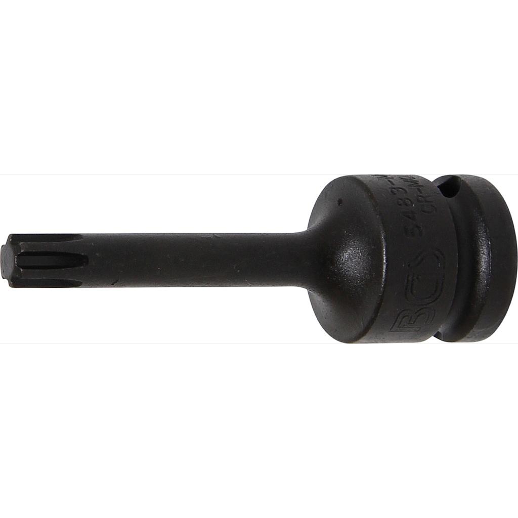 Kraft-Bit-Einsatz | Länge 75 mm | Antrieb Innenvierkant 12,5 mm (1/2&quot;) | Keil-Profil (für RIBE) M8