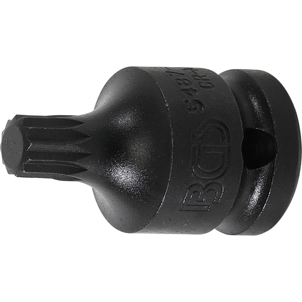 Kraft-Bit-Einsatz | Länge 43 mm | Antrieb Innenvierkant 12,5 mm (1/2&quot;) | Innenvielzahn (für XZN) M10
