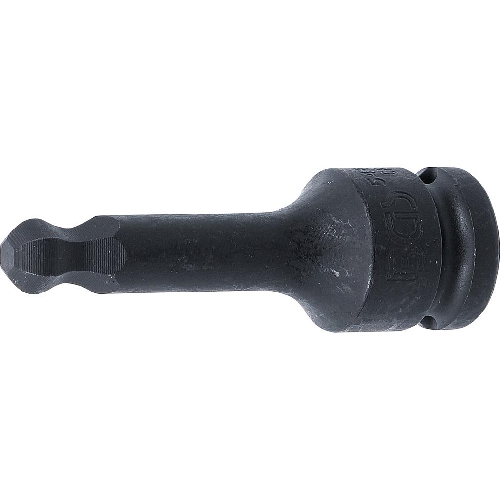 Kraft-Bit-Einsatz | Länge 75 mm | Antrieb Innenvierkant 12,5 mm (1/2&quot;) | Innensechskant mit Kugelkopf 10 mm