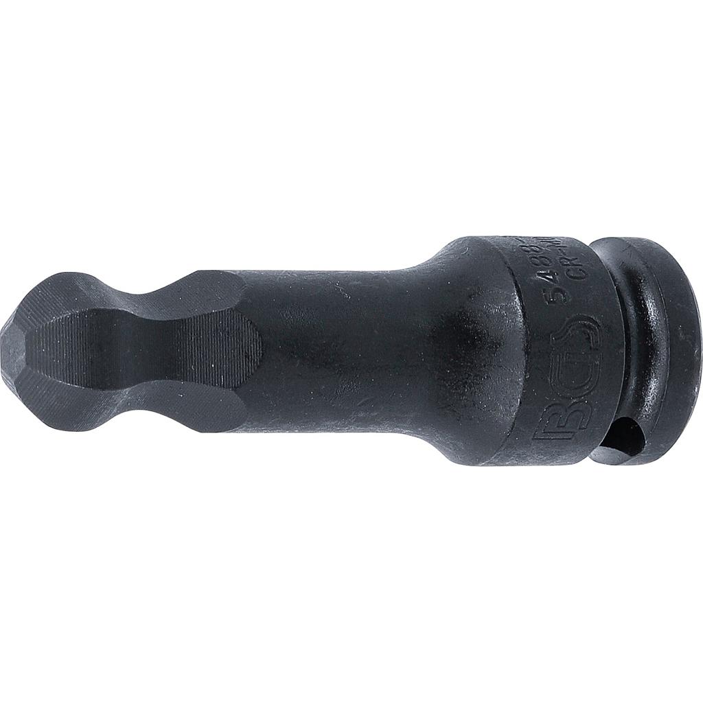 Kraft-Bit-Einsatz | Länge 75 mm | Antrieb Innenvierkant 12,5 mm (1/2&quot;) | Innensechskant mit Kugelkopf 15 mm