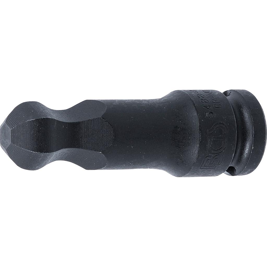 Kraft-Bit-Einsatz | Länge 75 mm | Antrieb Innenvierkant 12,5 mm (1/2&quot;) | Innensechskant mit Kugelkopf 17 mm