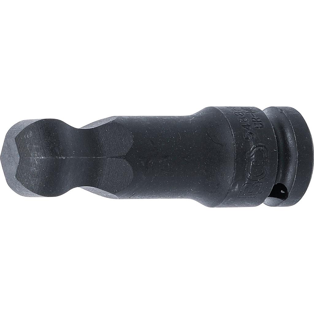 Kraft-Bit-Einsatz | Länge 75 mm | Antrieb Innenvierkant 12,5 mm (1/2&quot;) | Innensechskant mit Kugelkopf 19 mm